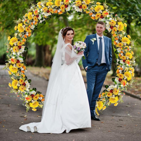 7.3FT Metal Round Arch Reusable Circle Backdrop Stand Wedding Party Arch Frame