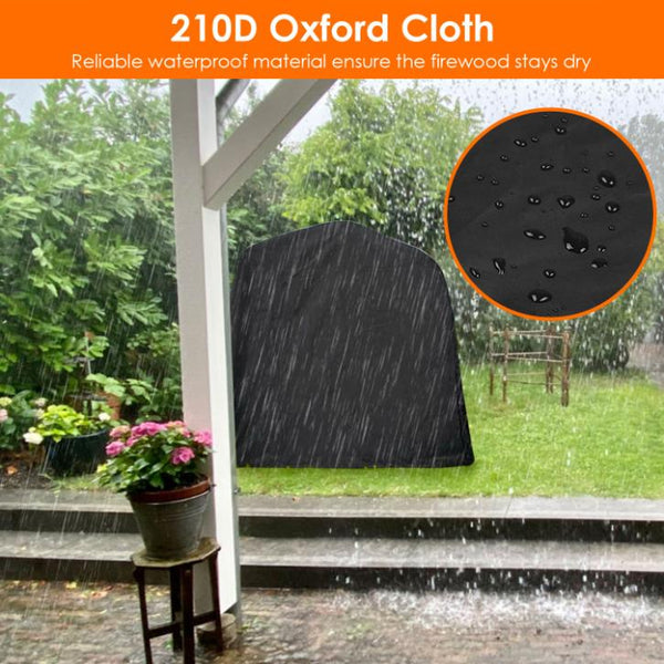 Round Firewood Rack Cover Waterproof Windproof Resistant 210D Oxford Cloth Outdoor Circular