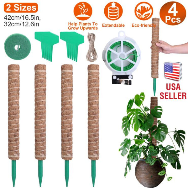 jute moss pole 4Pcs Coco Coir Extendable Moss Pole for Climbing Plants Plant Support