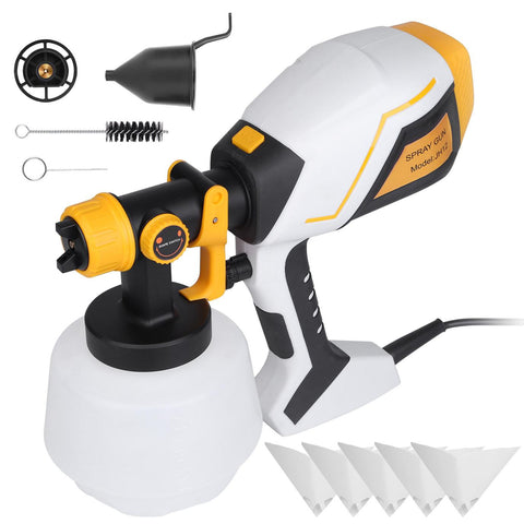 Electric Paint Sprayer HVLP Spray Painting Gun Handheld Painter with Different Spray Patterns 1200ML Detachable Container Flow/Length/Width Adjustable