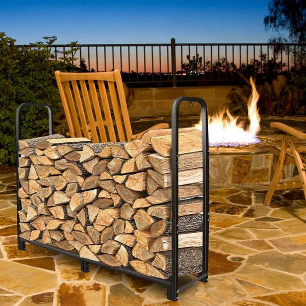 Firewood Log Rack 2500LBS Iron Wood Lumber Storage Stacking Heavy Duty Pile Lumber