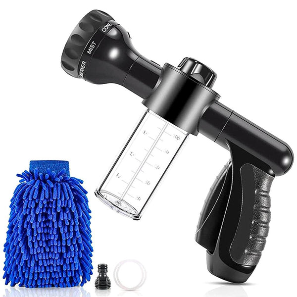 garden hose foam sprayer 8 In 1 Foam Garden Hose Nozzle Soap Sprayer High Pressure Foam Cannon – YardEpic