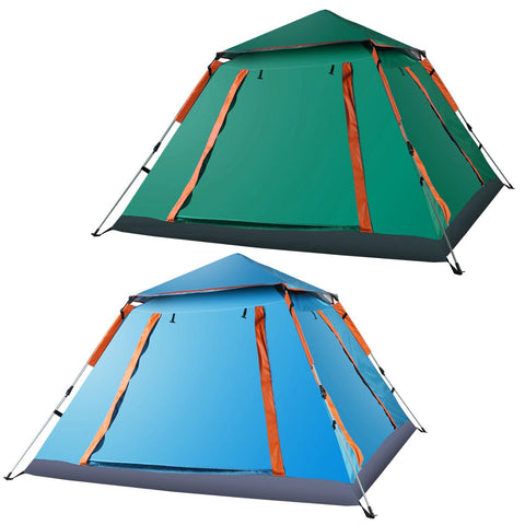 4-5 Person Camping Tent Outdoor Foldable Waterproof Tent with 2 Mosquito Nets Windows Carrying Bag for Hiking Climbing Adventure Fishing