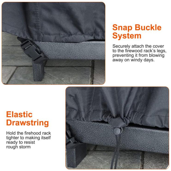 4FT Firewood Log Rack Cover Rectangular Wood Rack Fabric Waterproof UV Tear-Resistant