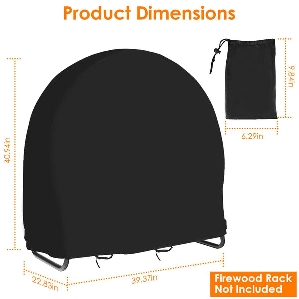 Round Firewood Rack Cover Waterproof Windproof Resistant 210D Oxford Cloth Outdoor Circular