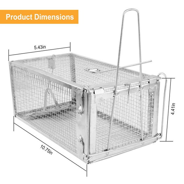 Rat Trap Cage Humane Live Rodent Trap Cage Metal Mice Mouse Control Bait Catch