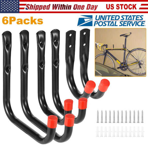 6 Pack Garage Storage Hooks 22lbs Load Bicycle Hooks Heavy Duty Utility Wall Hangers