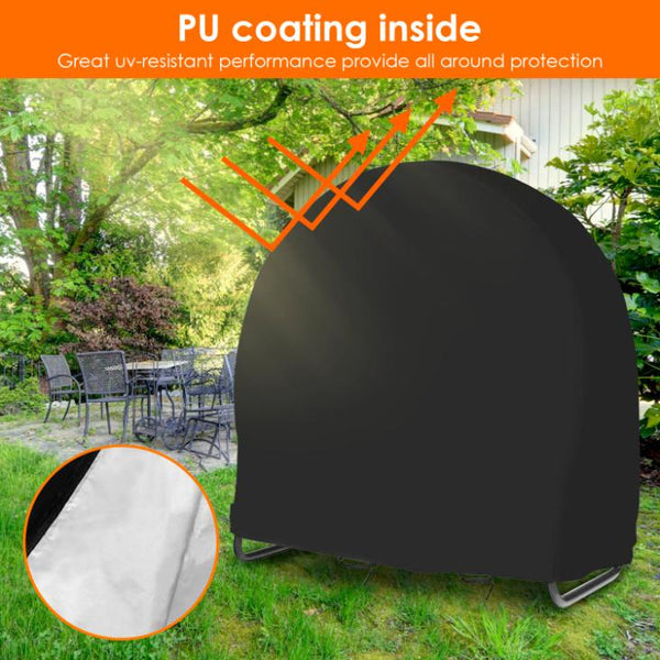 Round Firewood Rack Cover Waterproof Windproof Resistant 210D Oxford Cloth Outdoor Circular