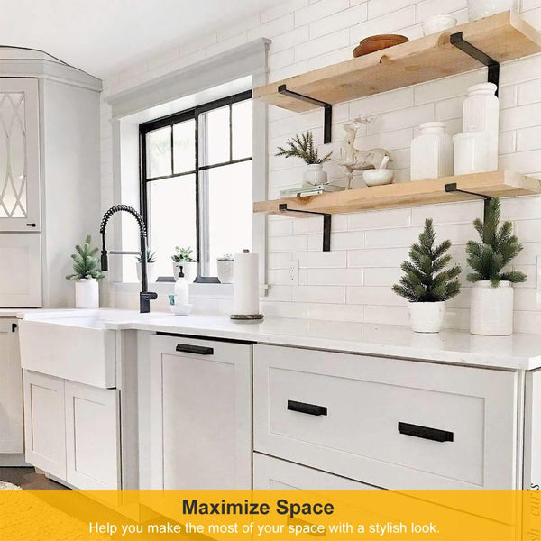 2 Pack Wall Mounted Shelf Bracket Heavy Duty L-Shaped Metal Shelf Bracket with Screws