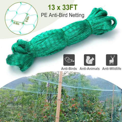 13x33ft Garden Anti Bird Animal Netting for Plants Fruits Tree Vegetables Protection Netting Net