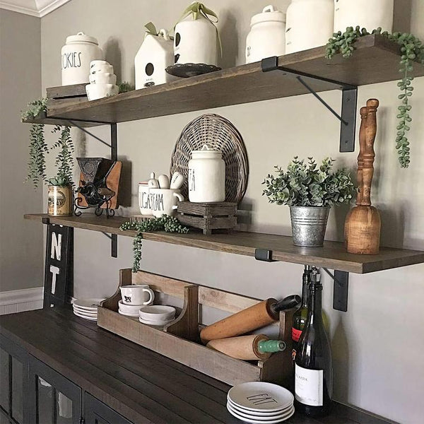 2 Pack Wall Mounted Shelf Bracket Heavy Duty L-Shaped Metal Shelf Bracket with Screws