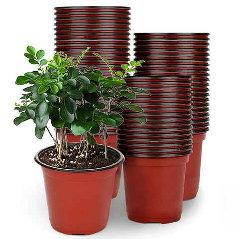 100Pcs Plastic Plant Nursery Pots Garden Seedlings Flower Container Seed Starting Pots 100mm 3.94in