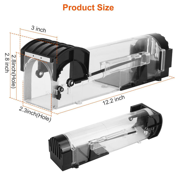 2Pcs Humane Live Mouse Trap Reusable Rat Rodent Trap Catch Release Cage Safe
