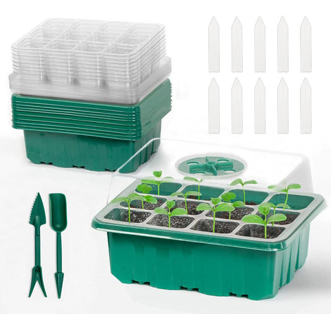 10Pcs Seed Starter Tray Kit Reusable Seeding Propagator Growing Germination Tray