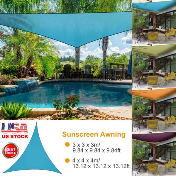 Triangle Shade Sail Patio Cover Canopy Awning Sail Sunscreen Camping Sail Cover