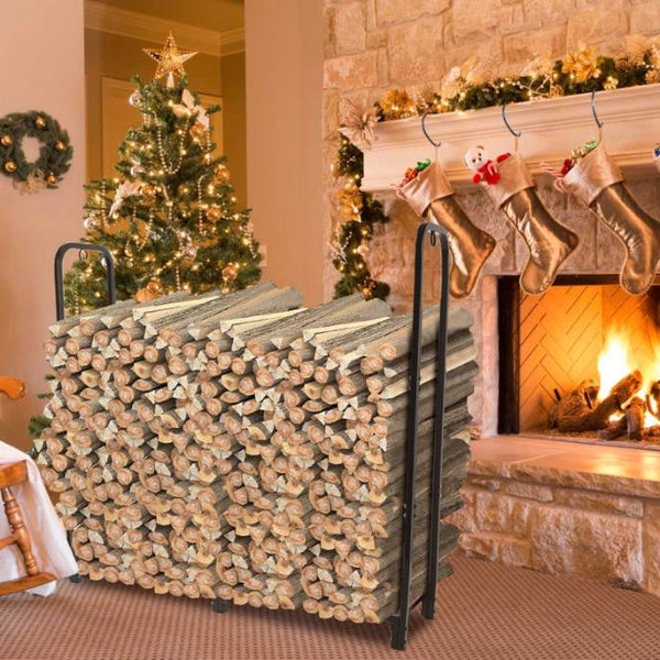 Firewood Log Rack 2500LBS Iron Wood Lumber Storage Stacking Heavy Duty Pile Lumber