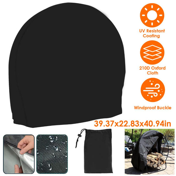 Round Firewood Rack Cover Waterproof Windproof Resistant 210D Oxford Cloth Outdoor Circular