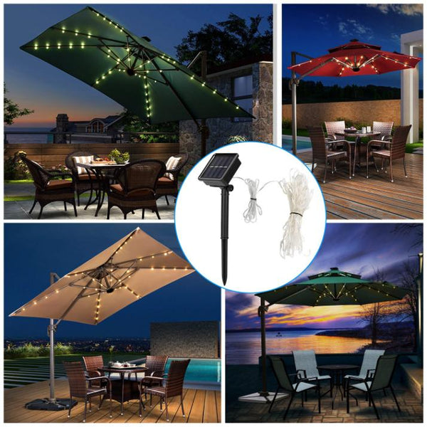 Solar String Lights for Umbrella Outdoor Parasol Waterproof 104 LED Warm White