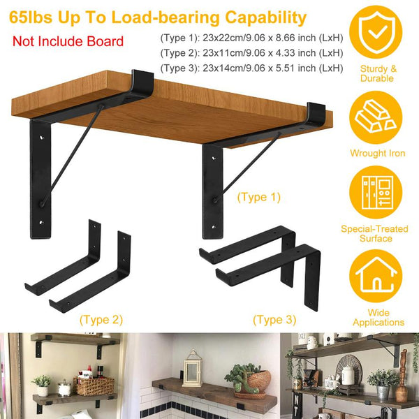 2 Pack Wall Mounted Shelf Bracket Heavy Duty L-Shaped Metal Shelf Bracket with Screws