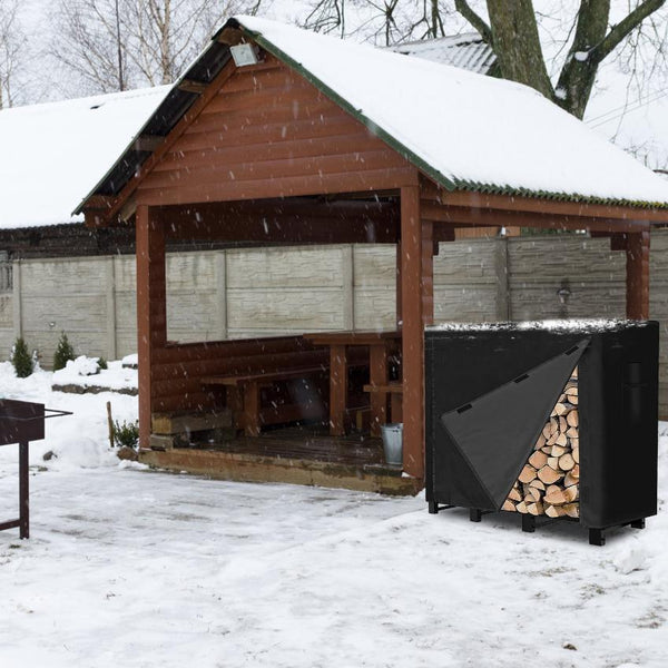 4FT Firewood Log Rack Cover Rectangular Wood Rack Fabric Waterproof UV Tear-Resistant