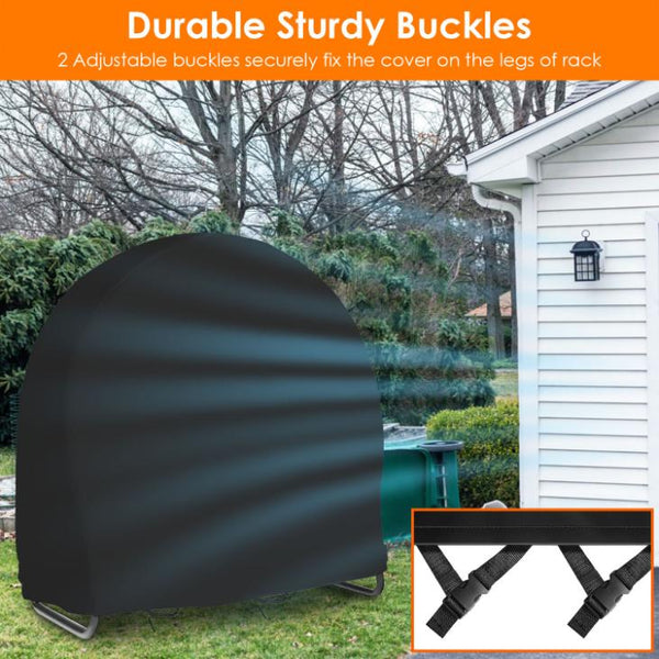 Round Firewood Rack Cover Waterproof Windproof Resistant 210D Oxford Cloth Outdoor Circular