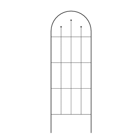 Outdoor 80-inch Tall Garden Trellis in Black Powder Coated Steel Finish