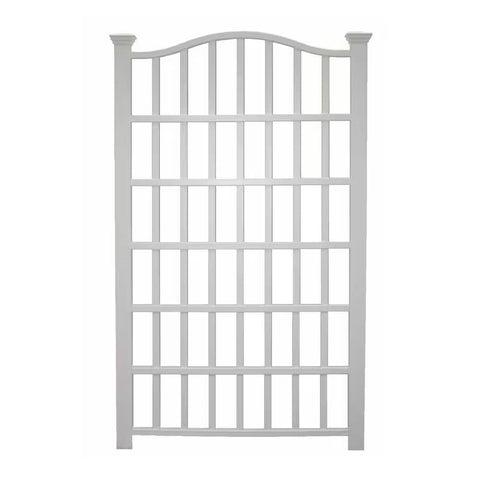 Large 8-Ft x 4.5-Ft Outdoor White Vinyl Garden Trellis Privacy Screen