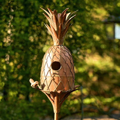 Pineapple Shaped Acorn Shaped Copper Birdhouse Stake