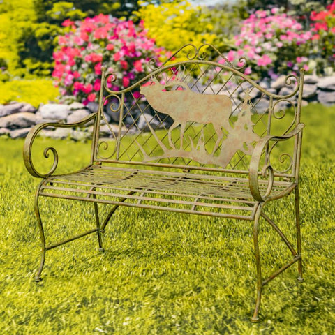 Classic Iron Benches with Animal Silhouette Shapes