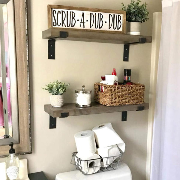 2 Pack Wall Mounted Shelf Bracket Heavy Duty L-Shaped Metal Shelf Bracket with Screws