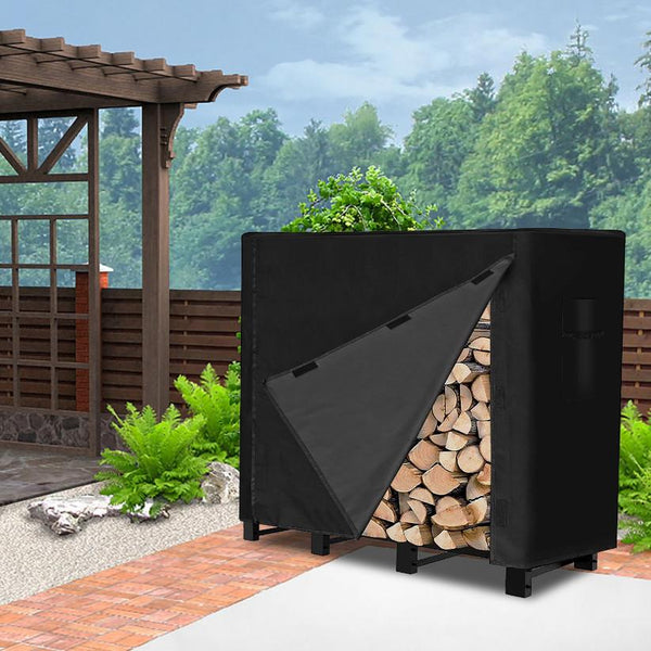 4FT Firewood Log Rack Cover Rectangular Wood Rack Fabric Waterproof UV Tear-Resistant
