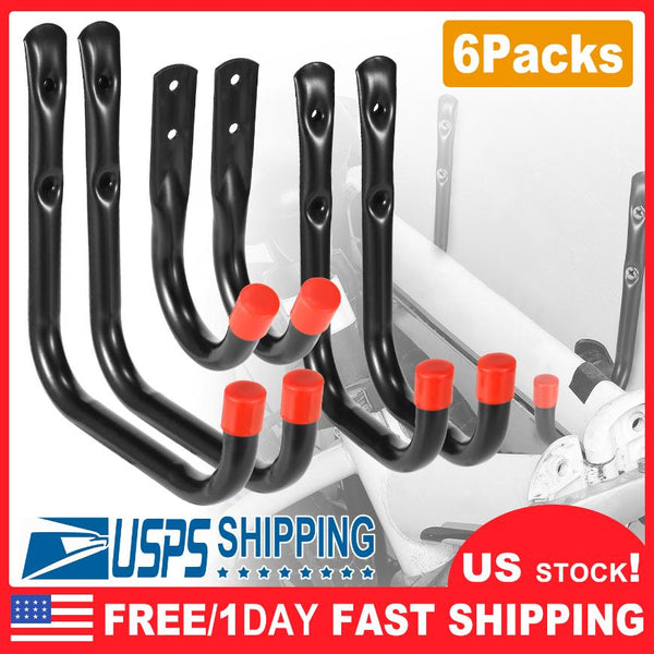 6 Pack Garage Storage Hooks 22lbs Load Bicycle Hooks Heavy Duty Utility Wall Hangers