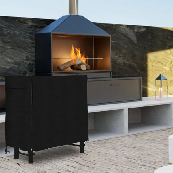 4FT Firewood Log Rack Cover Rectangular Wood Rack Fabric Waterproof UV Tear-Resistant