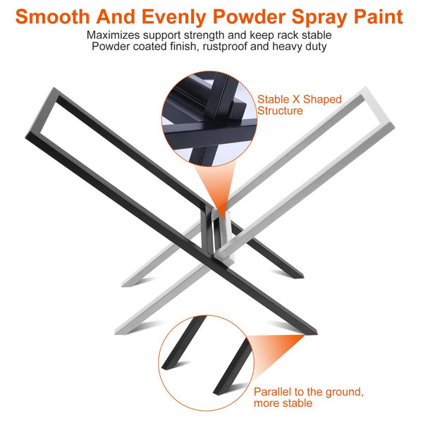 Firewood Log Rack 220LBS Steel Wood Lumber Storage Stacking X Shape Holder