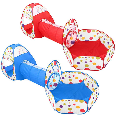Child Crawl Tunnel Tent Kids Play Tent Ball Pit Set Children Play House Pop-up