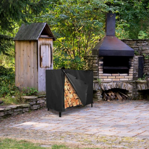 4FT Firewood Log Rack Cover Rectangular Wood Rack Fabric Waterproof UV Tear-Resistant