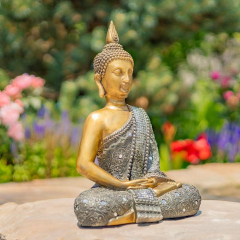 Meditative Polyresin Buddha Statue 15.75" Tall