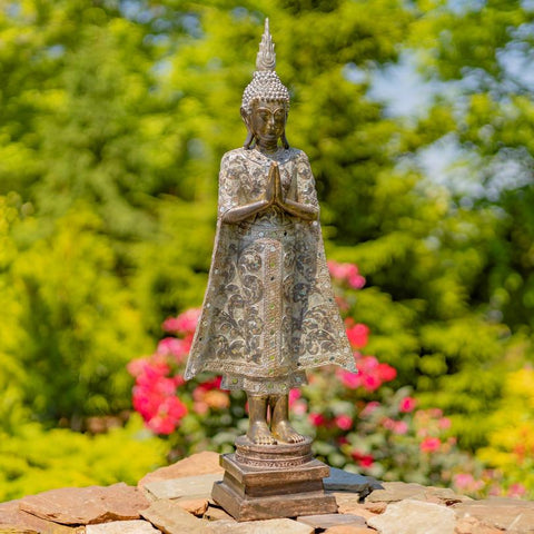 Standing Thai Buddha with Hands Clasped in Prayer 24.8" Tall