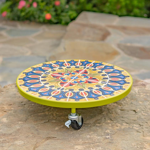 Ceramic Mosaic Tile Plant Trolley (Set of 2) 13.8" Size