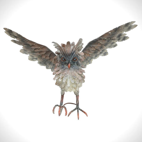 Soaring Metal Great Horned Owl Accents "Ash" & "Bramble"
