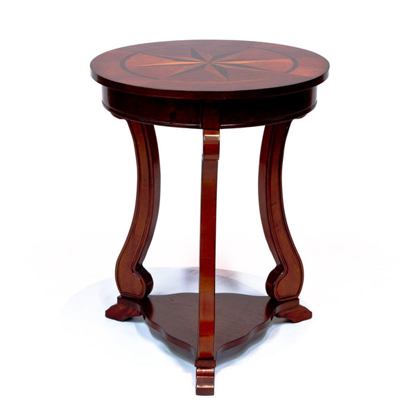 Round Side End Table Lamp Accent with Top Star Design