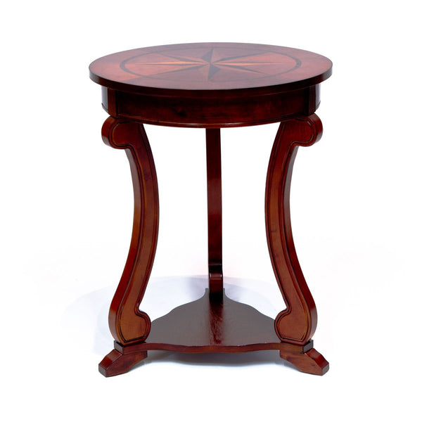 Round Side End Table Lamp Accent with Top Star Design