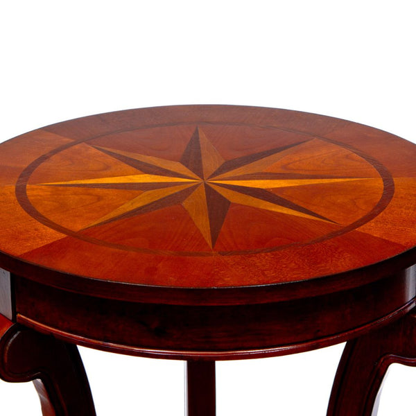 Round Side End Table Lamp Accent with Top Star Design