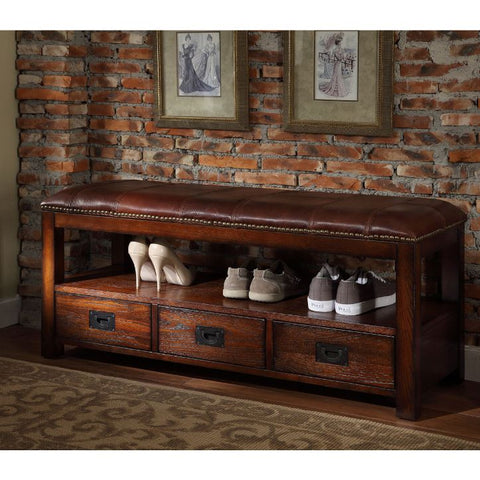 Entryway Storage Bench w/ Drawers & Shoe Shelf