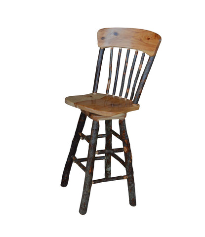 Hickory Panel Back Swivel Barchair