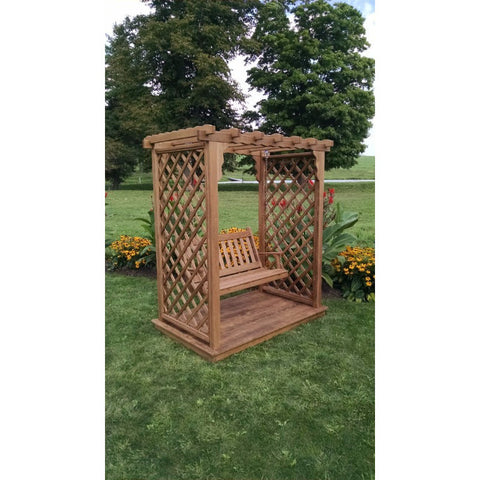 Covington Arbor w/ Deck & Swing in Pine - Buy Online at YardEpic.com