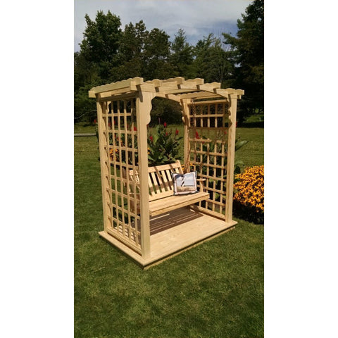 Cambridge Arbor w/ Deck & Swing in Pine - Buy Online at YardEpic.com