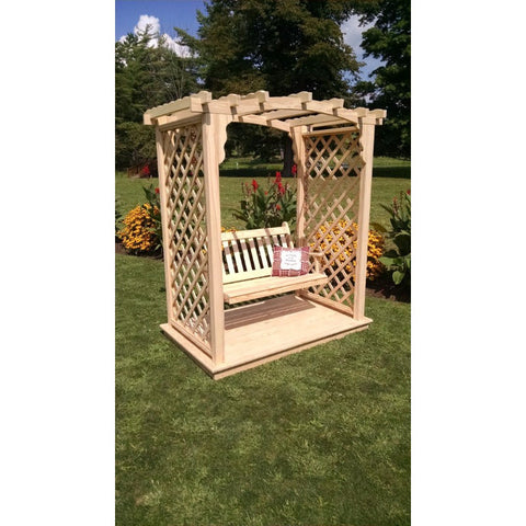 Jamesport Arbor w/ Deck & Swing in Pine - Buy Online at YardEpic.com