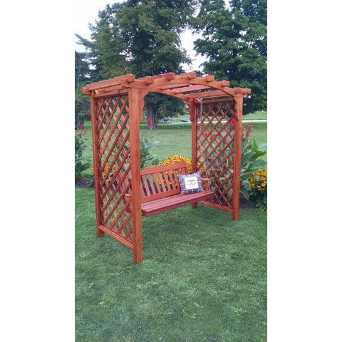 Jamesport Arbor & Swing in Cedar - Buy Online at YardEpic.com