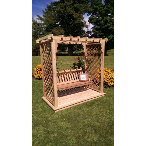 Covington Arbor w/ Deck & Swing in Cedar - Buy Online at YardEpic.com
